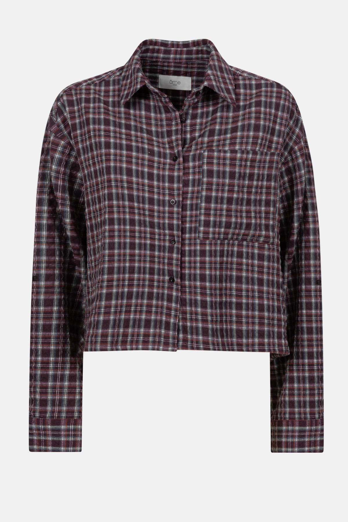 Ocean Cropped Shirt | Carreaux Prune