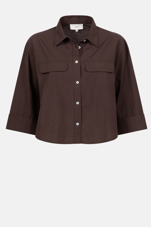 Odile Cropped Shirt | Brown