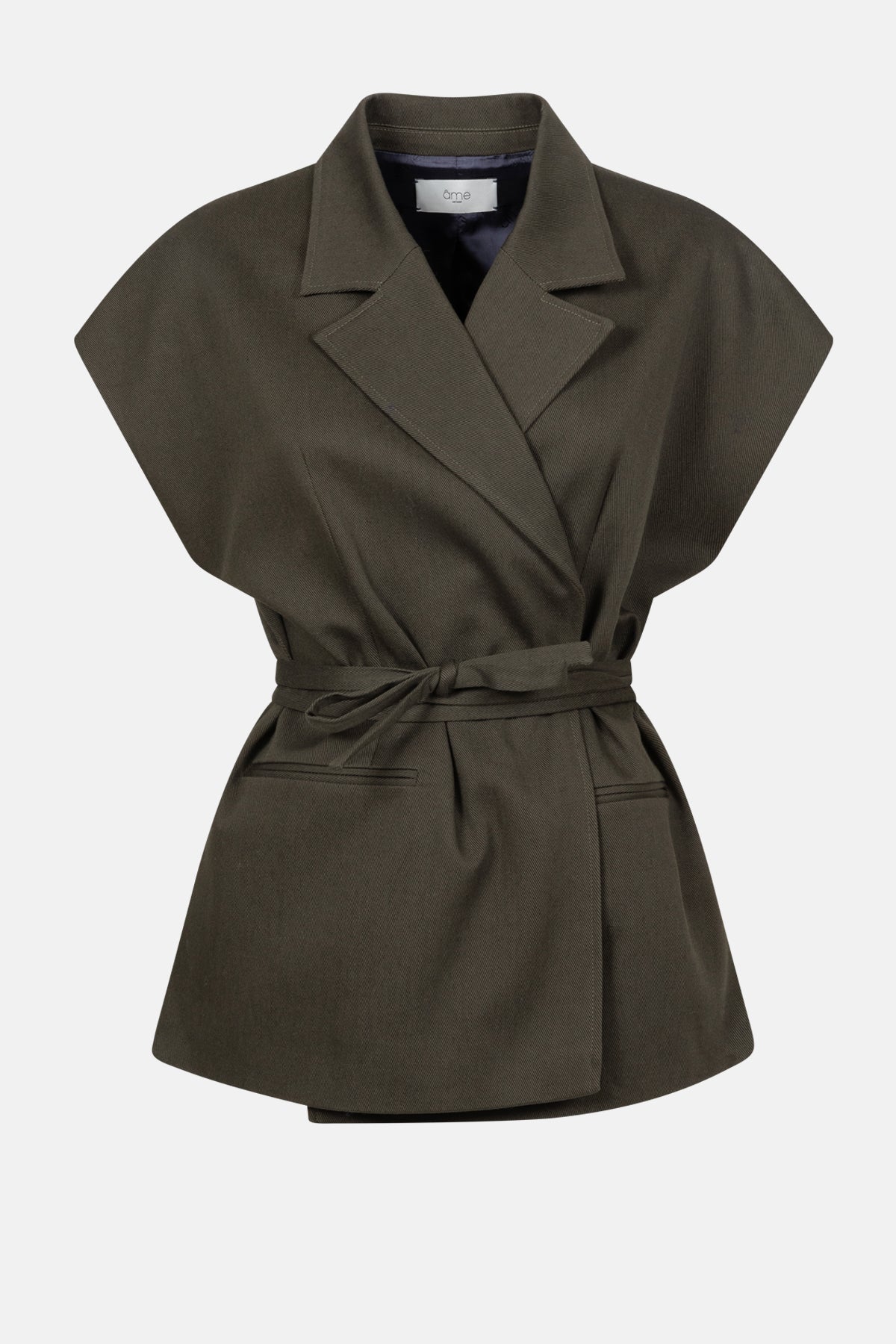 Olijf Sleeveless Blazer | Dark Green