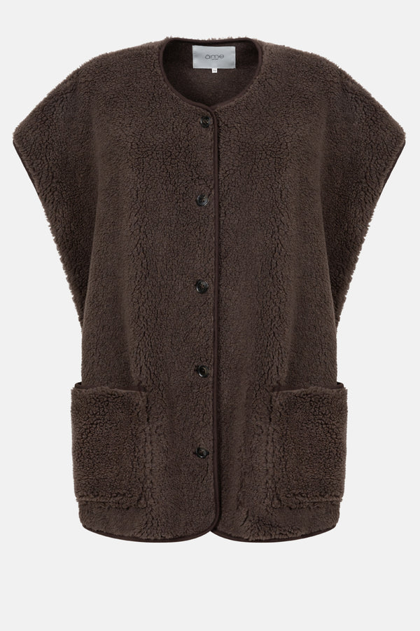 Ines Teddy Oversized Jacket |  Brown