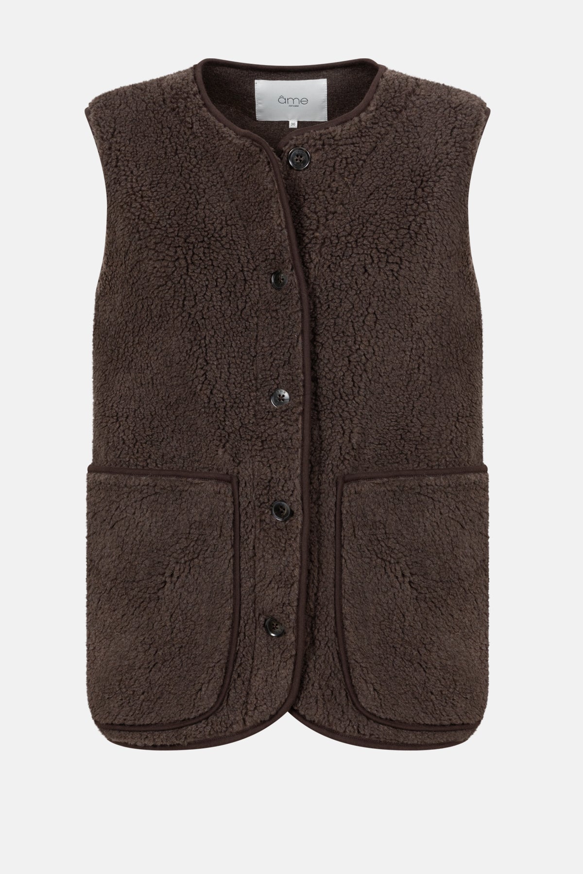 Madison Teddy Sleeveless Jacket |  Brown