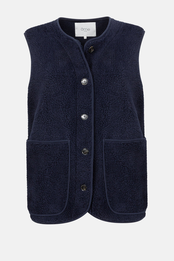 Madison Teddy Sleeveless Jacket |  Navy