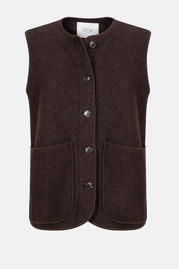 Madison Wooly Veste Sans Manches | Marron