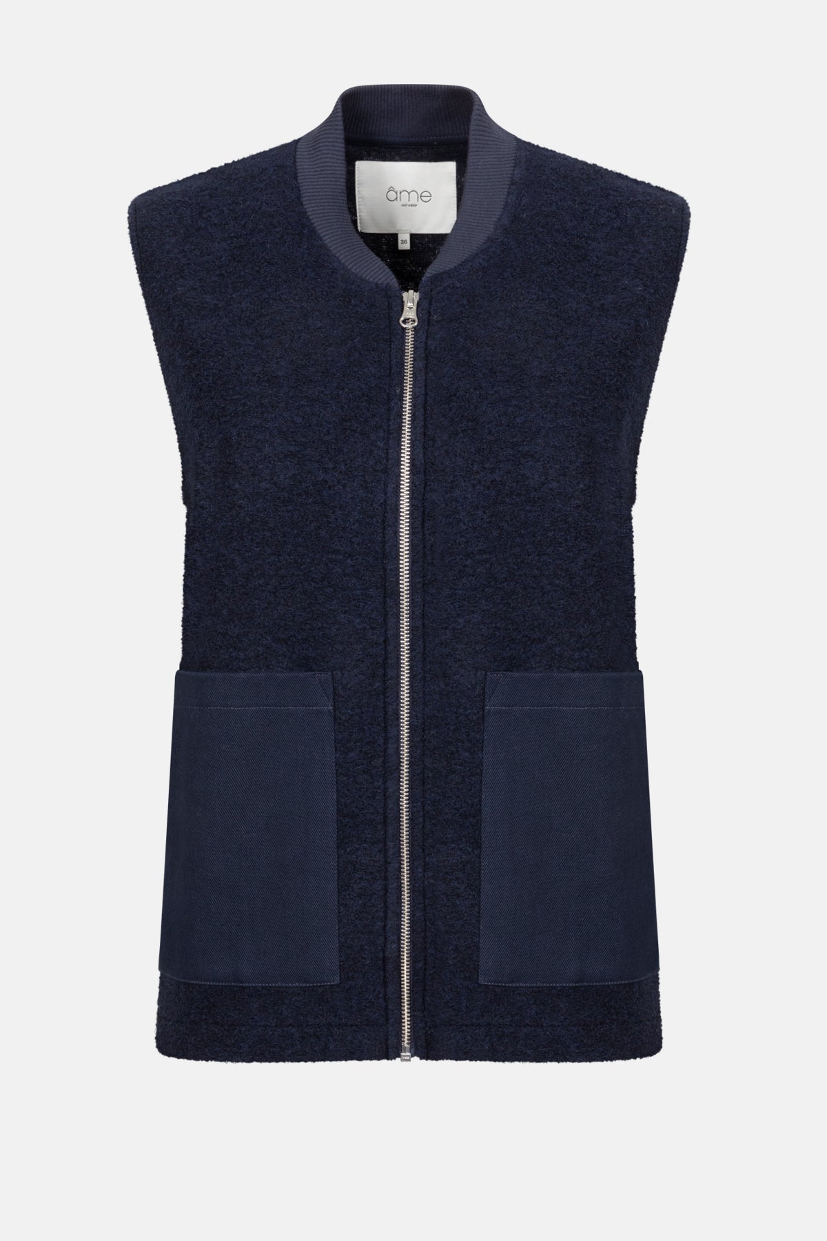 Gunther Wooly Sleeveless Jacket |  Navy