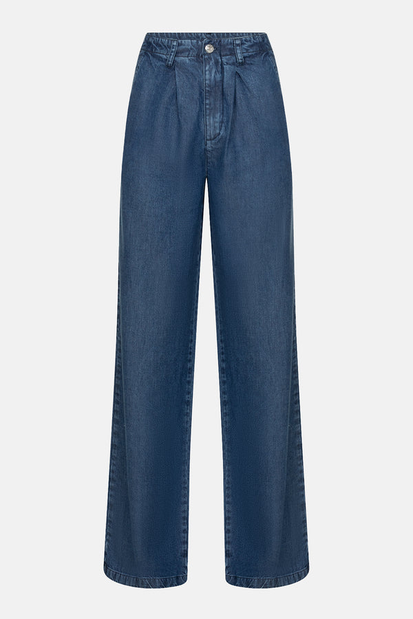 Kylie Wide Pants | Dark Blue Tencel Denim