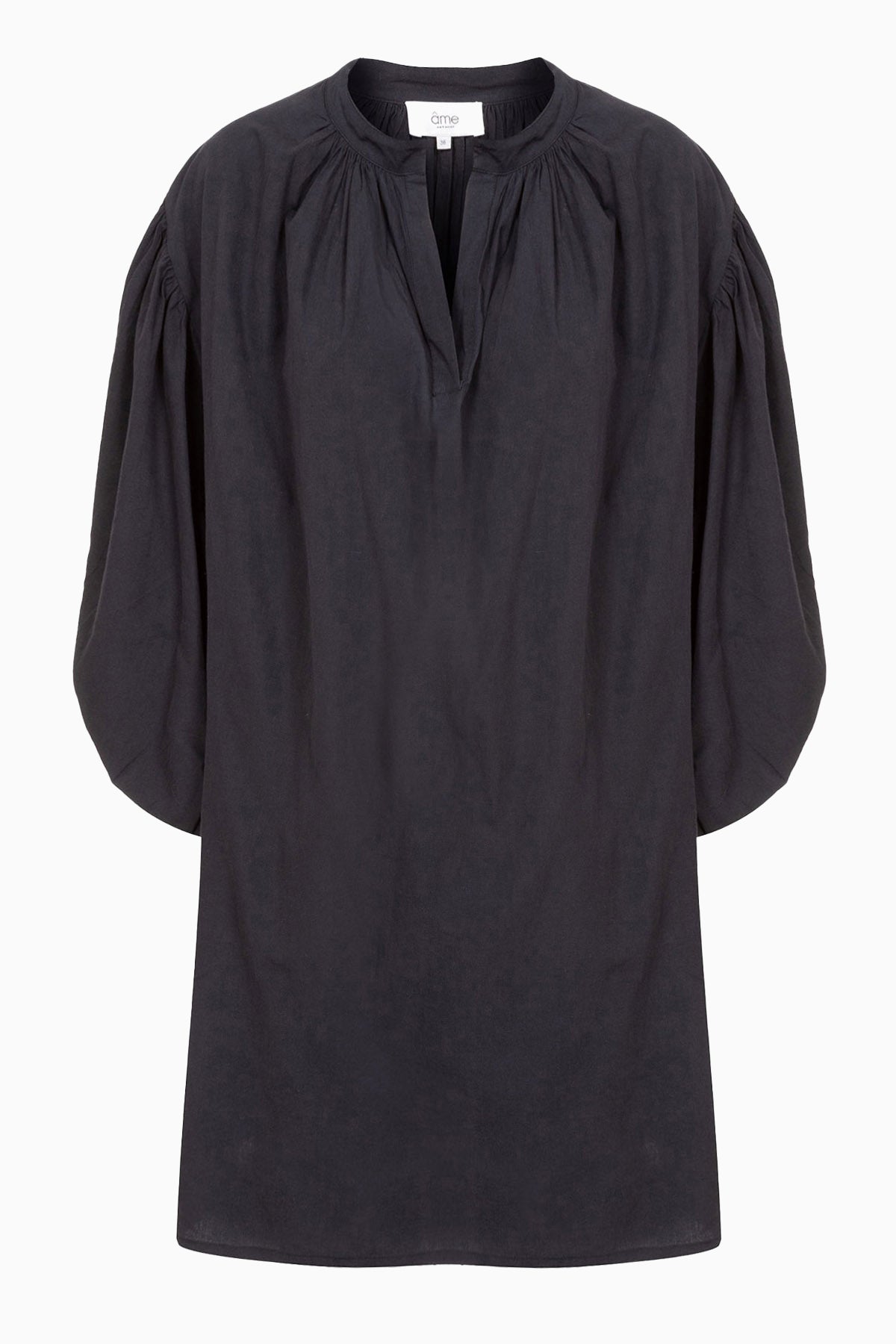 Instance Shirt Dress with Puff Sleeves | Black