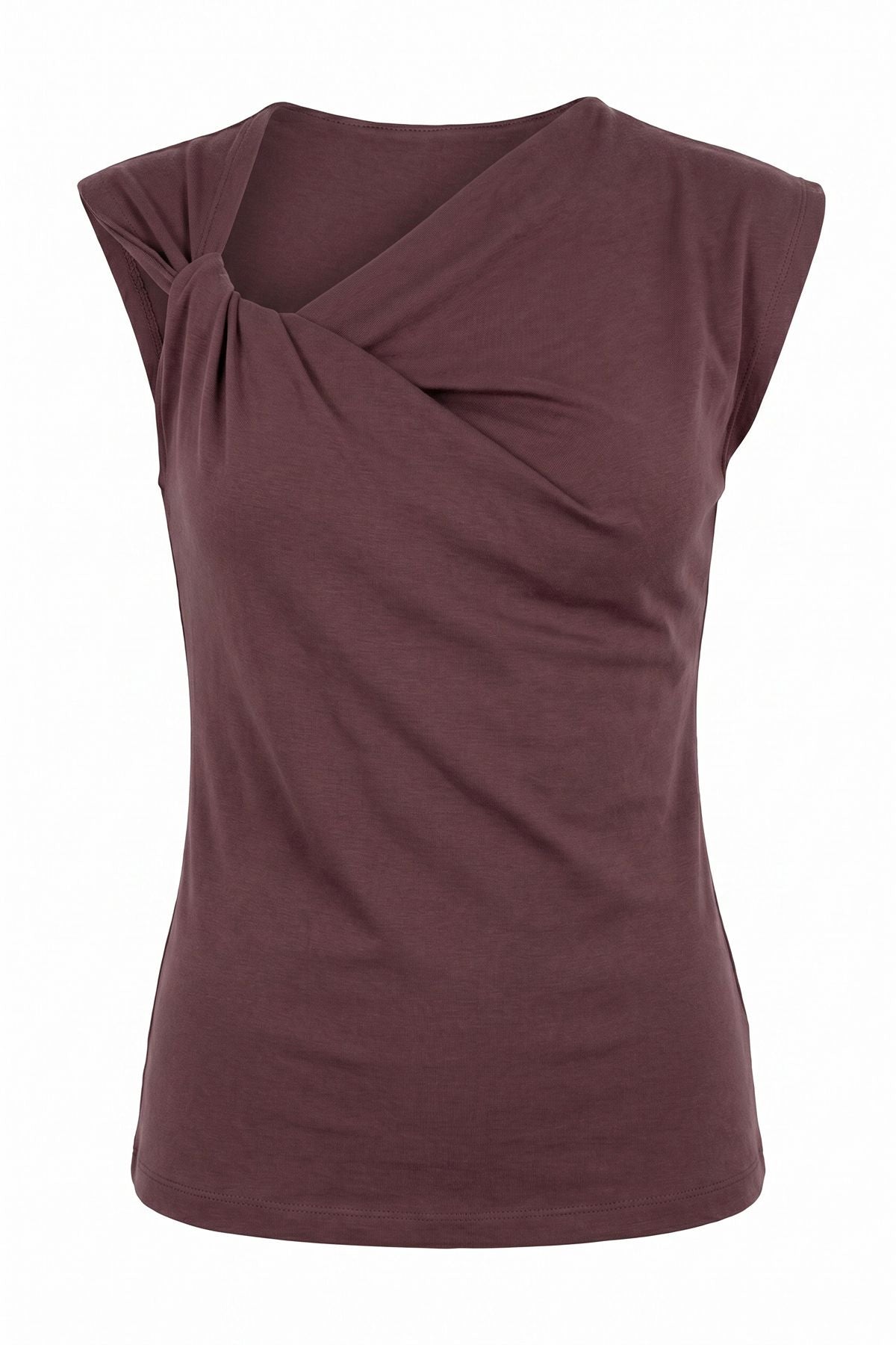 Nurcia T-shirt With Knot | Burgundy