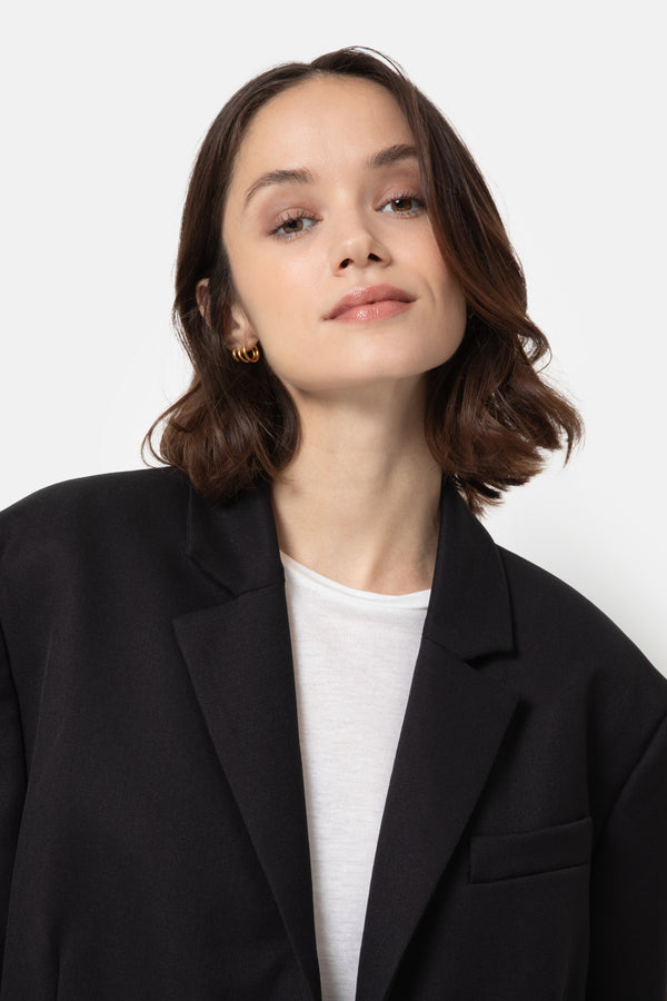 Blazer oversize Julian à boutonnage simple | Noir