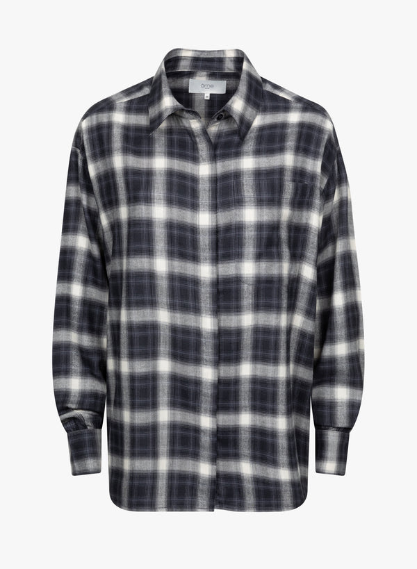 Daddy Oversized Flannel Shirt | Noir & Blanc