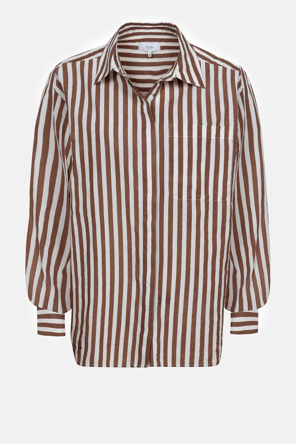 Daddy Oversized Shirt  | Camel Stripes