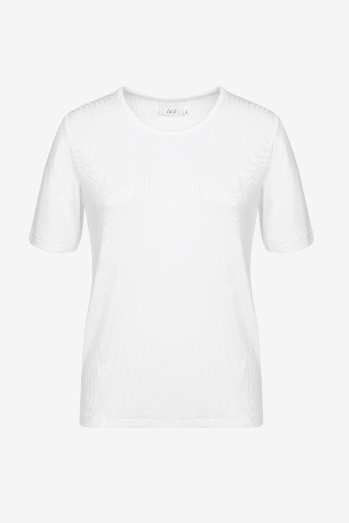 Filler Ribbed Short-sleeved T-shirt | White