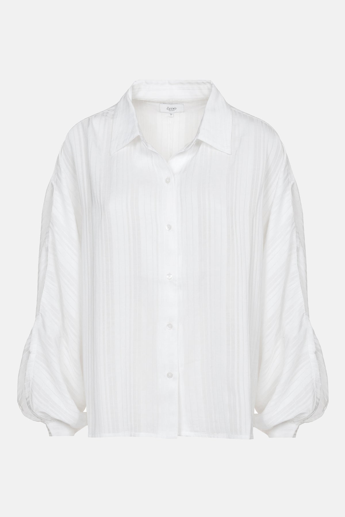 Chemise Gala Oversize | Blanc avec Rayures Transparentes