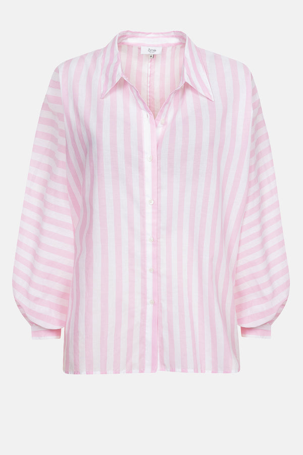 Chemise Gala Oversize | Rose clair & Blanc