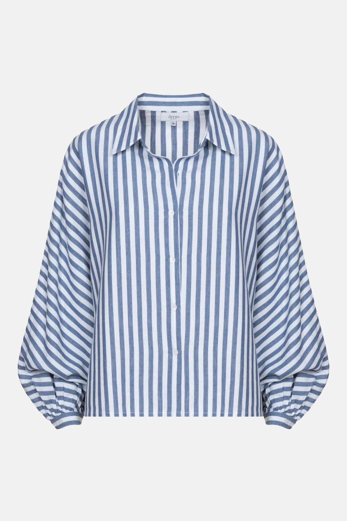 Gala Oversized Shirt | White with Blue Stripes