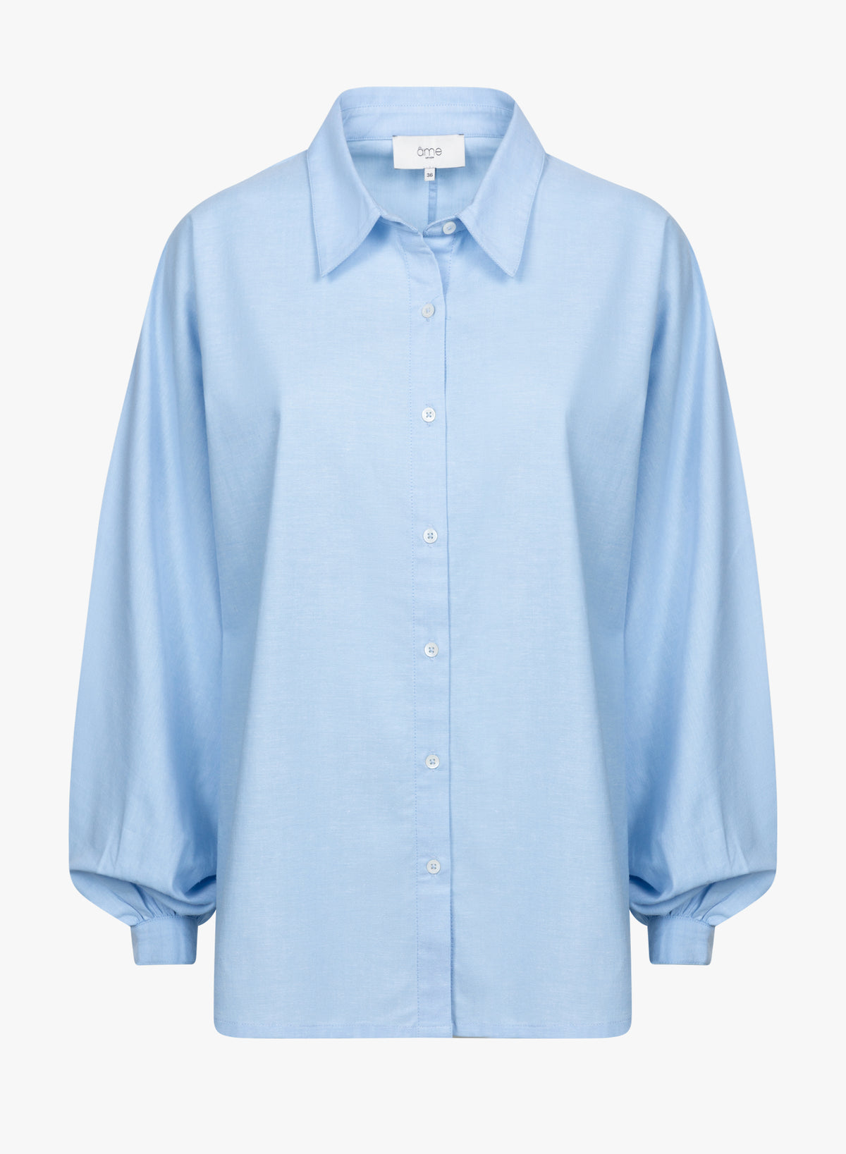 Chemise Gala avec manches bouffantes | Light Blue Oxford