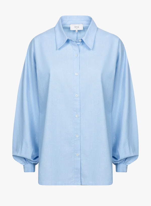 Chemise Gala avec manches bouffantes | Light Blue Oxford