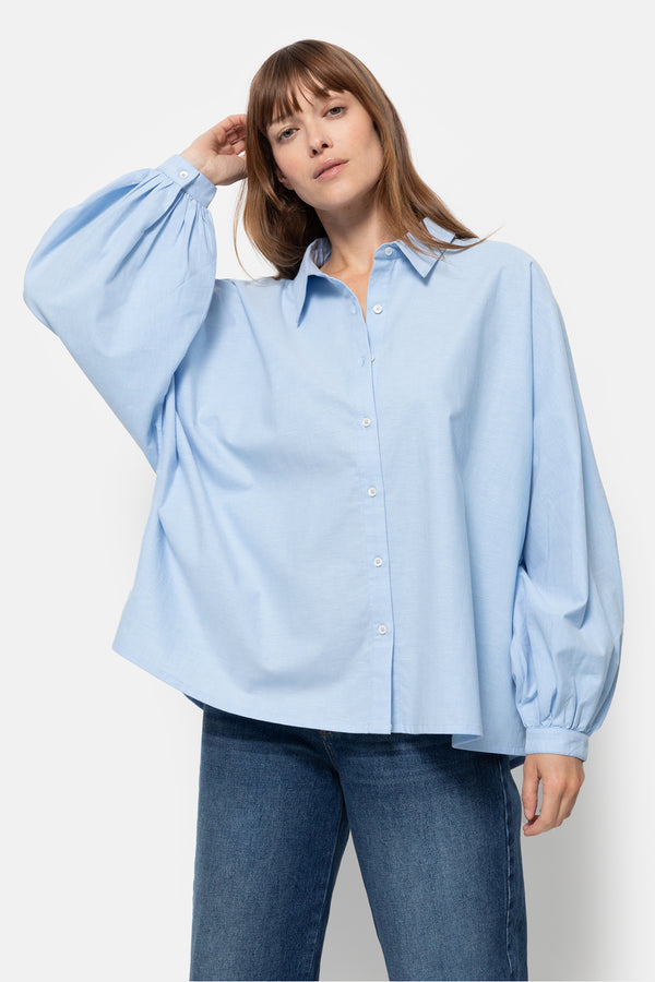 Chemise Gala avec manches bouffantes | Light Blue Oxford