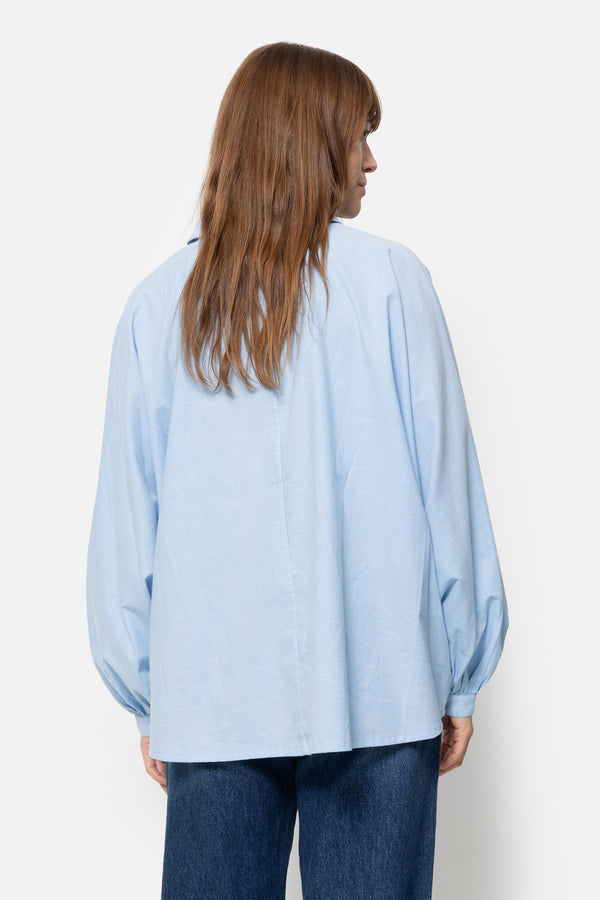 Chemise Gala avec manches bouffantes | Light Blue Oxford