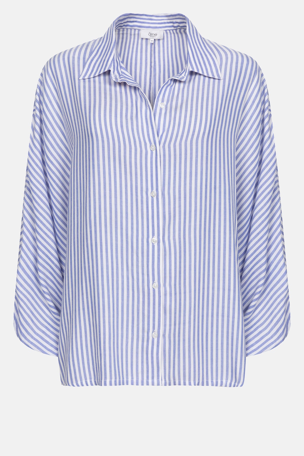Gala Oversized Shirt | White & Blue Striped Shirt