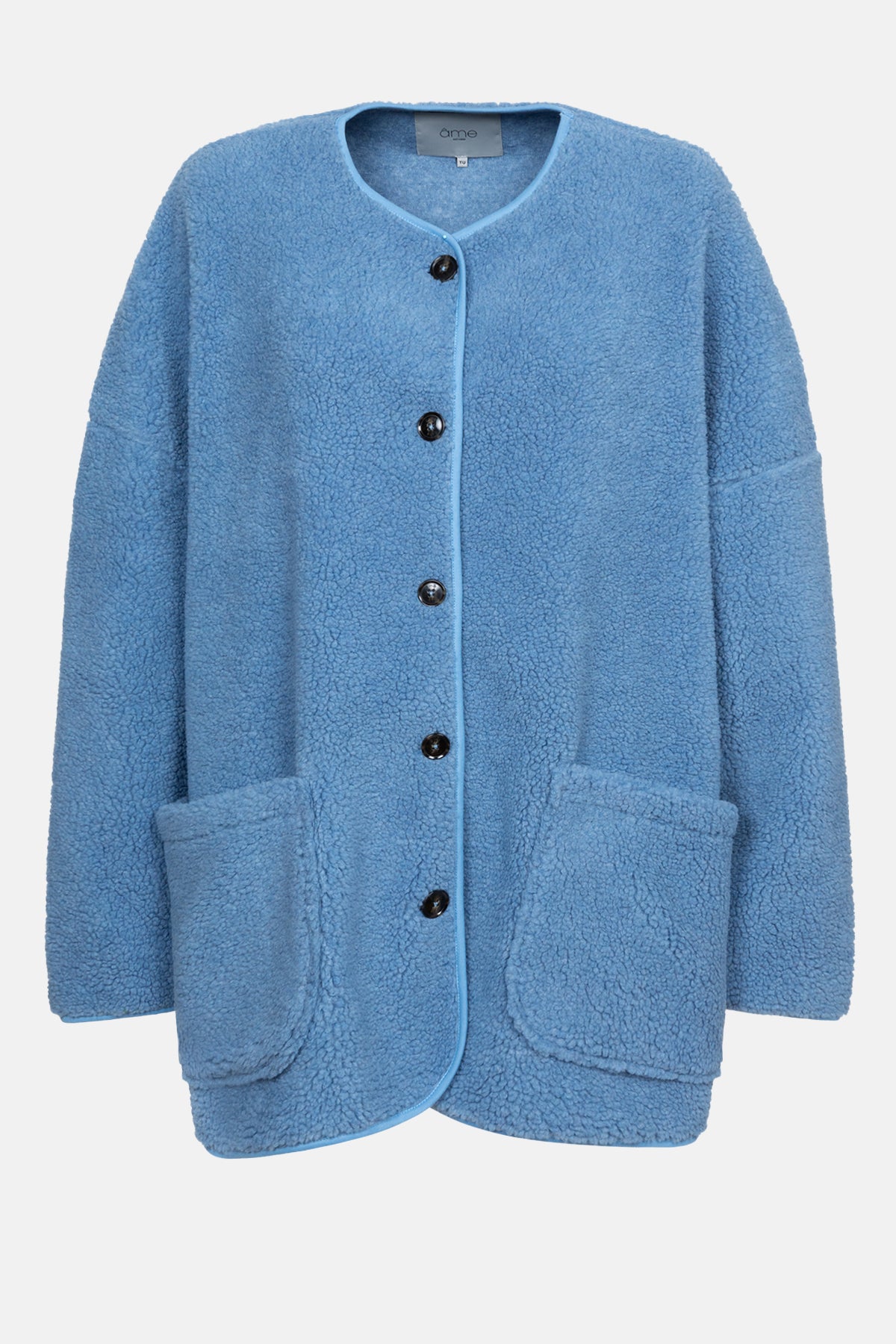 Hannah Teddy Oversized Jacket | Blue