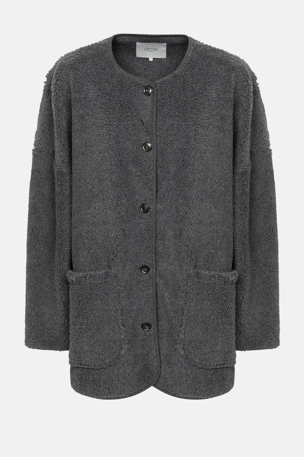 Manteau Hannah en Teddy | Gris Foncé
