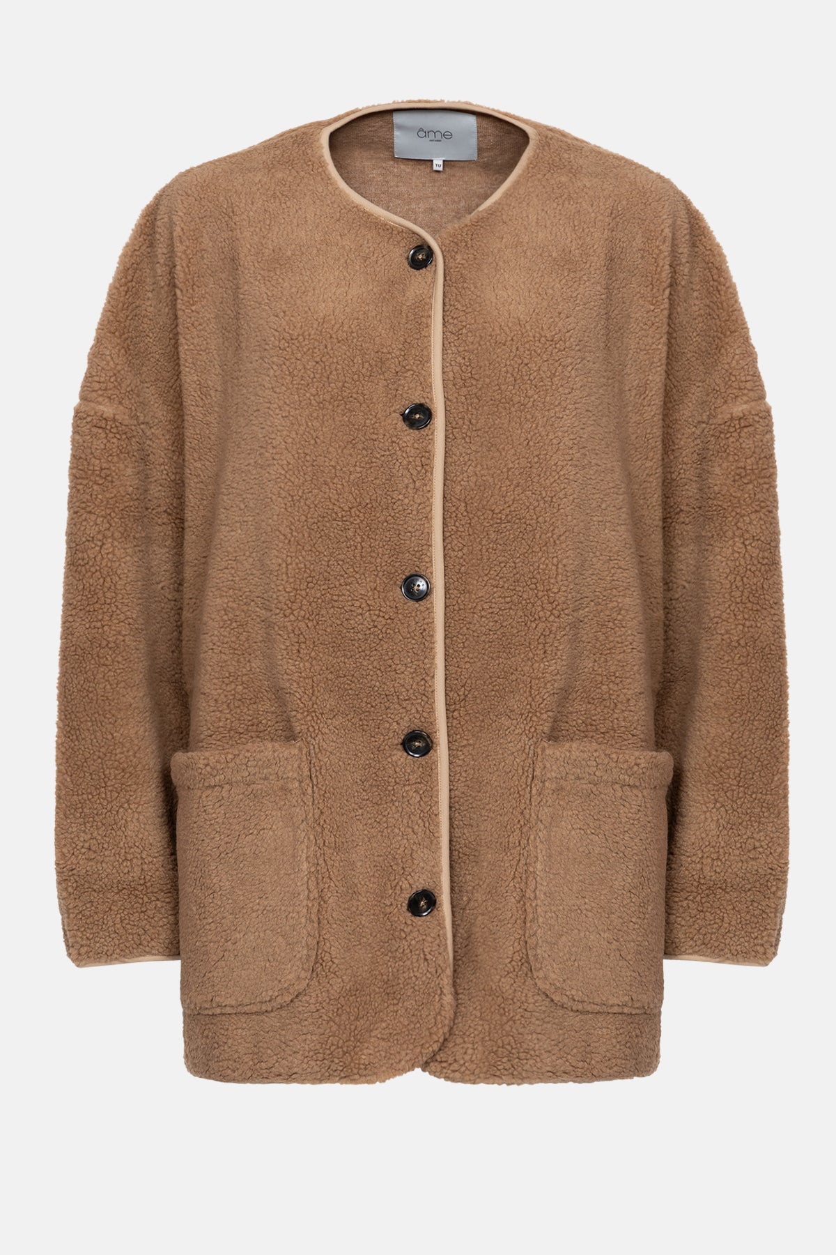 Hannah Teddy Veste oversize | Camel