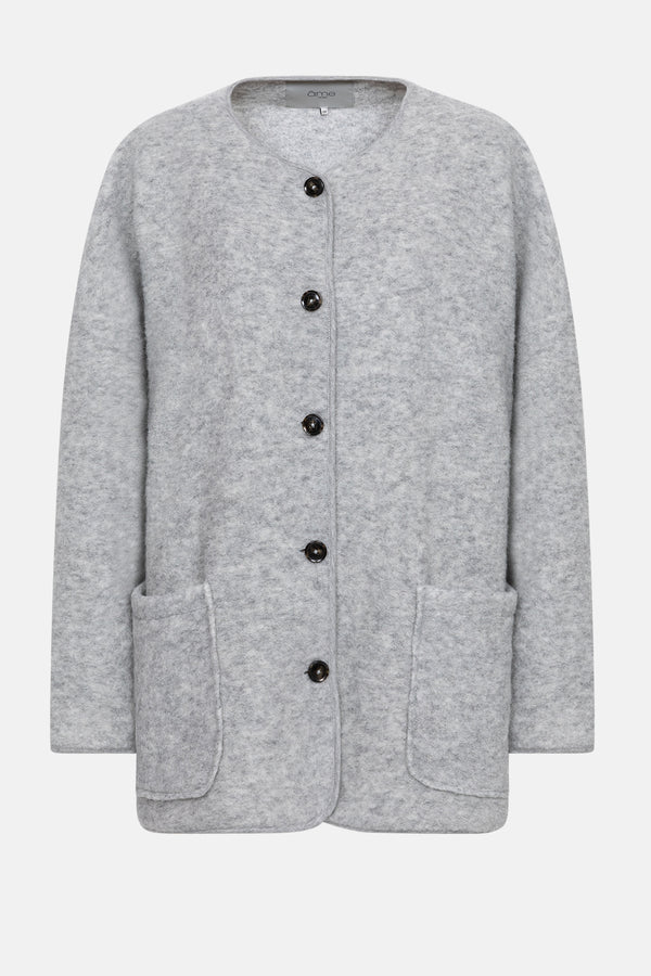 Hannah Wooly Oversized Jacket | Light Grey