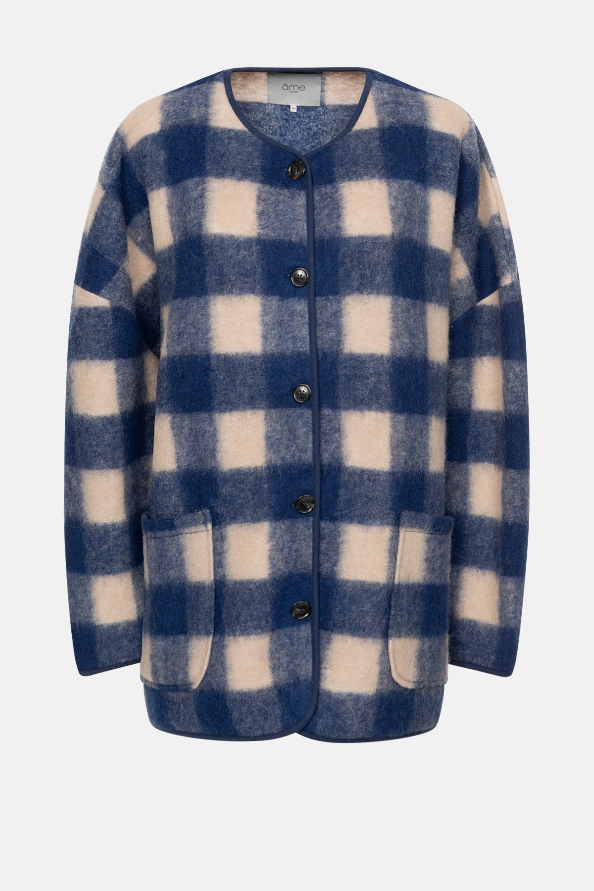 Hannah Wooly Jacket | Bleu & Beige à Carreaux