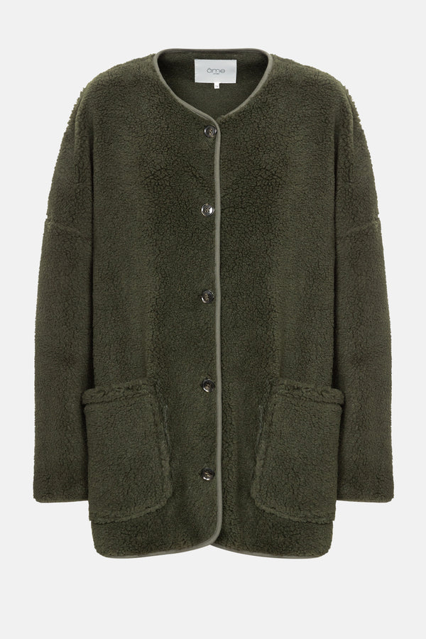 Manteau Hannah en Teddy | Vert Foncé