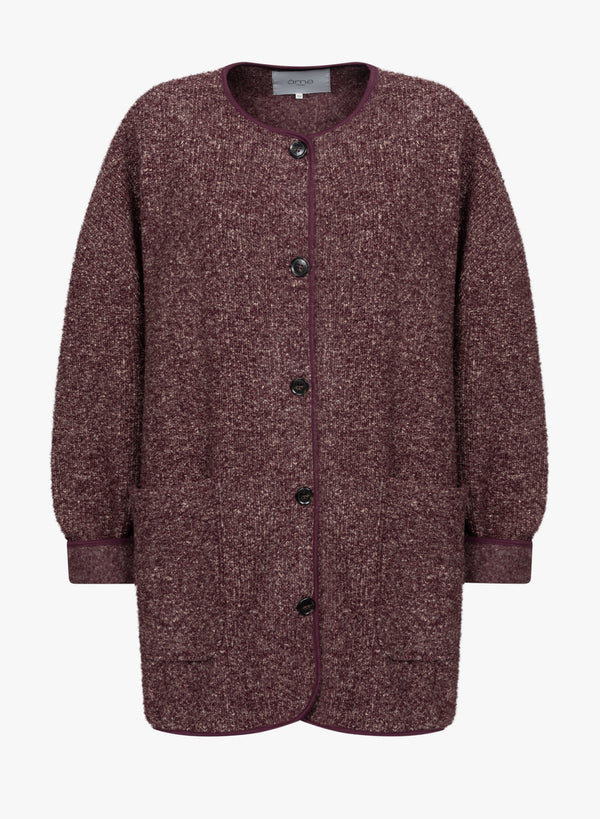 Hannah Wooly Oversized Jacket | Plum