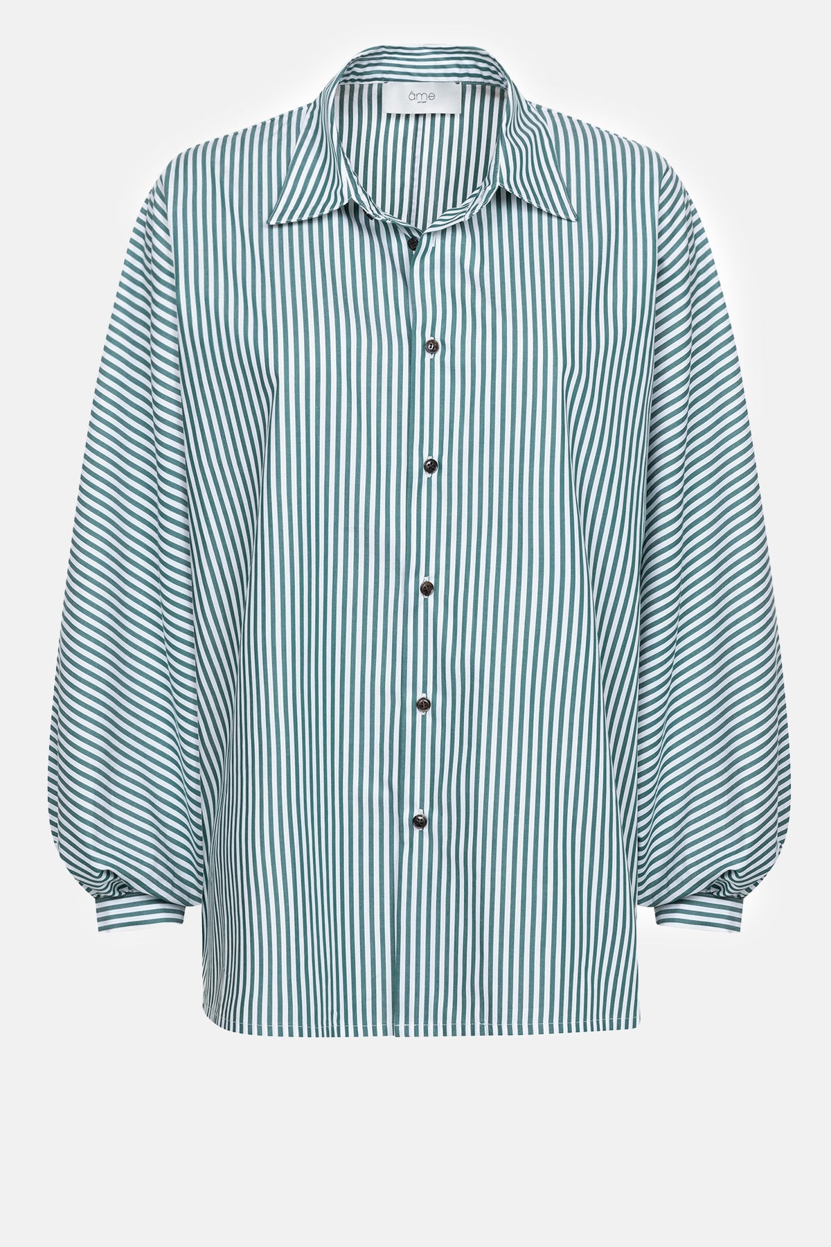 Henriette Poplin Shirt | Rayures vertes