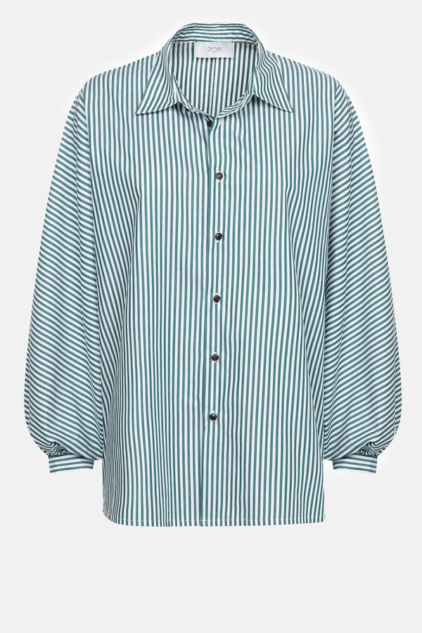 Henriette Poplin Shirt | Rayures vertes