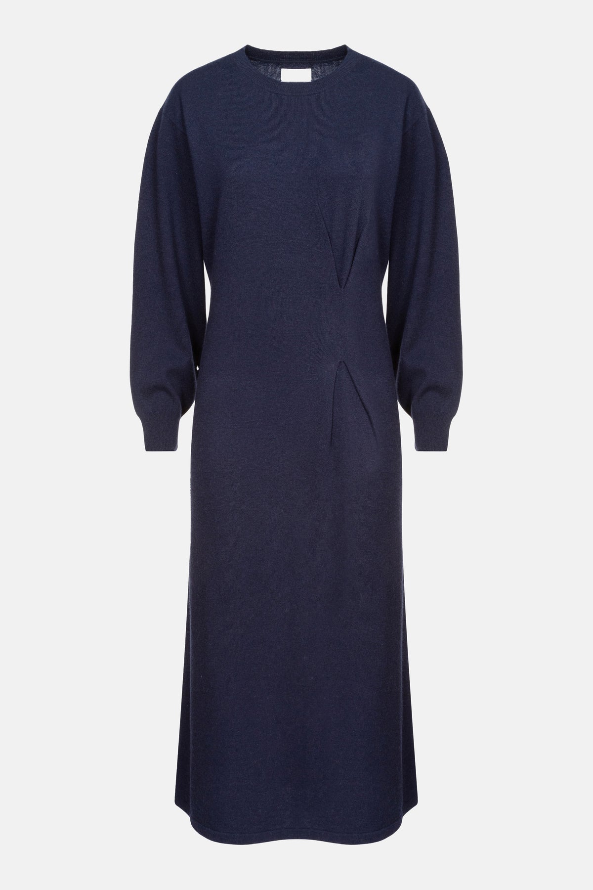 Robe tricotée Ihave avec pli | Bleu nuit