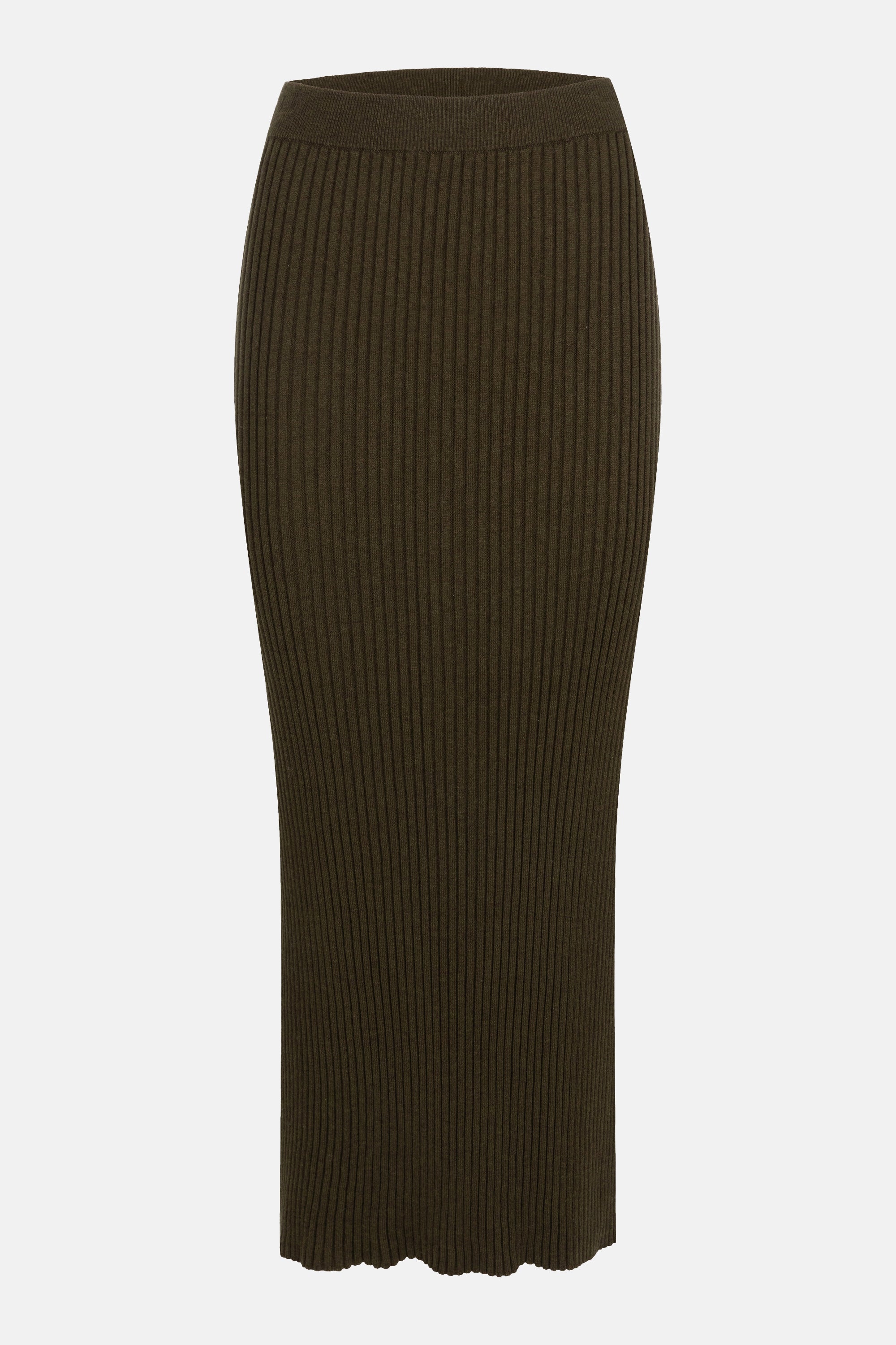 Green ribbed outlet skirt