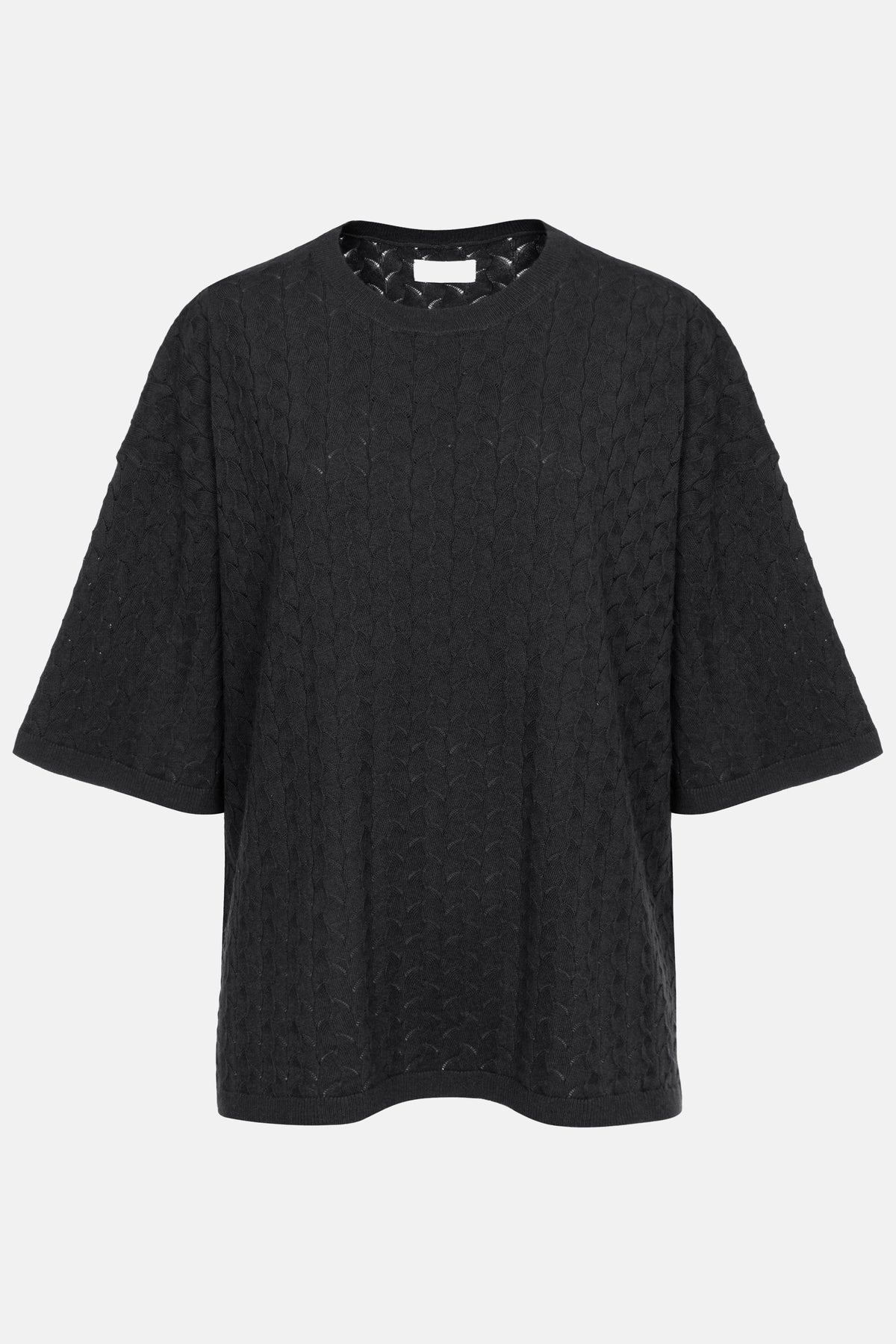 Iloise Jacquard Knitted Top | Black