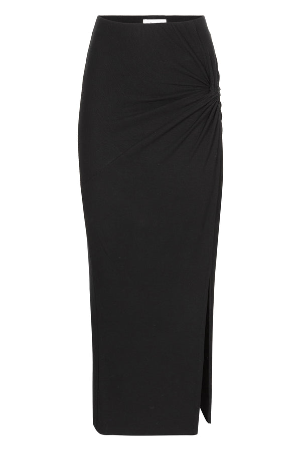 Impair Ribbed Midi Skirt | Black