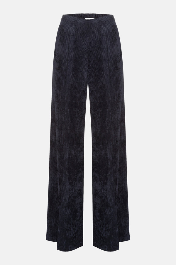 Indiana Velvet Wide Pants | Dark Blue