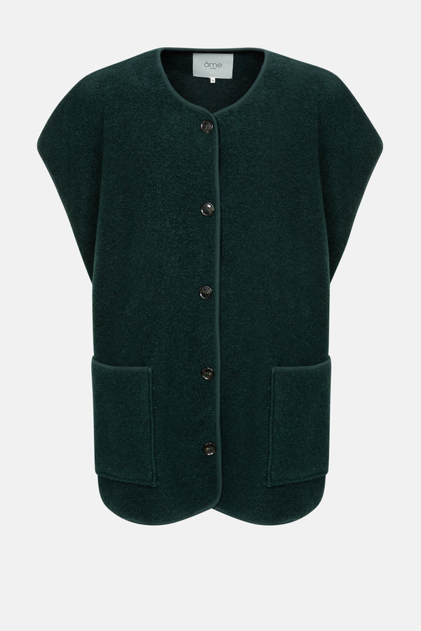Ines Veste Laineuse | Vert Foncé