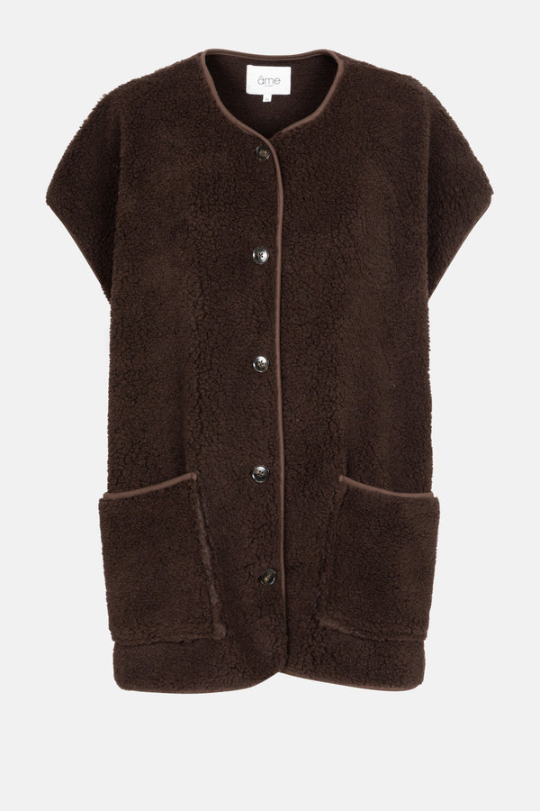 Ines Teddy Oversized Jacket |  Chocolate Brown