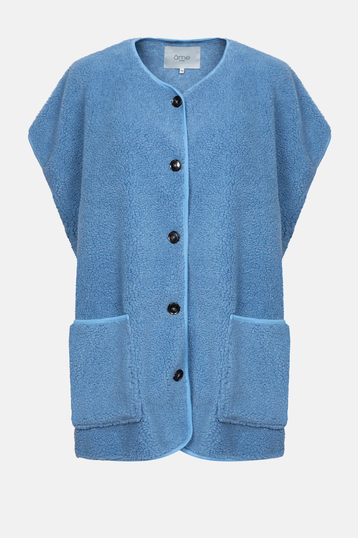 Ines Teddy Oversized Jacket | Blue