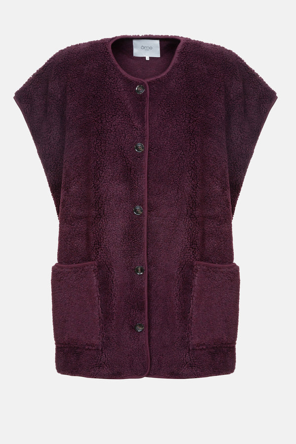 Ines Teddy Oversized Jacket |  Plum