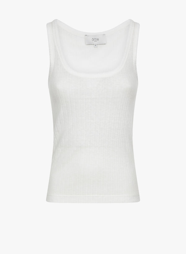 Débardeur Initial côtelé | Écru