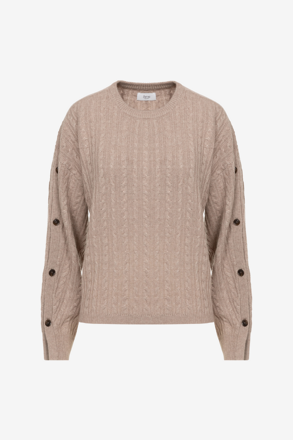 Invest Cable Knit Sweater | Biscuit