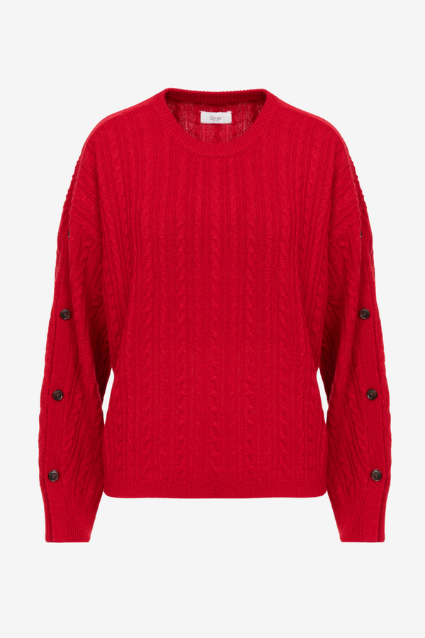 Invest Cable Knit Sweater | Toreador Red