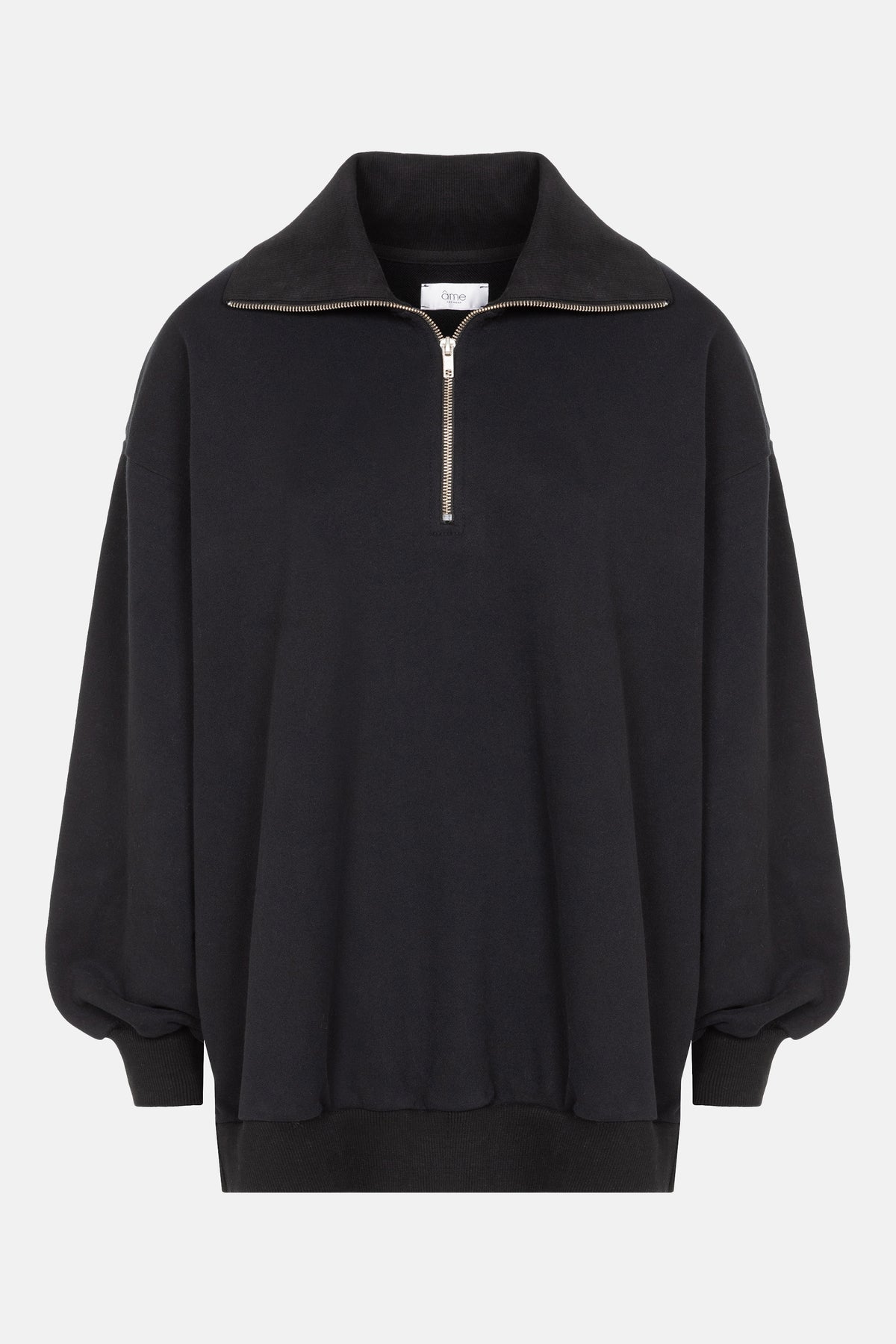 Iflower Oversized Sweatshirt with Zip | Black