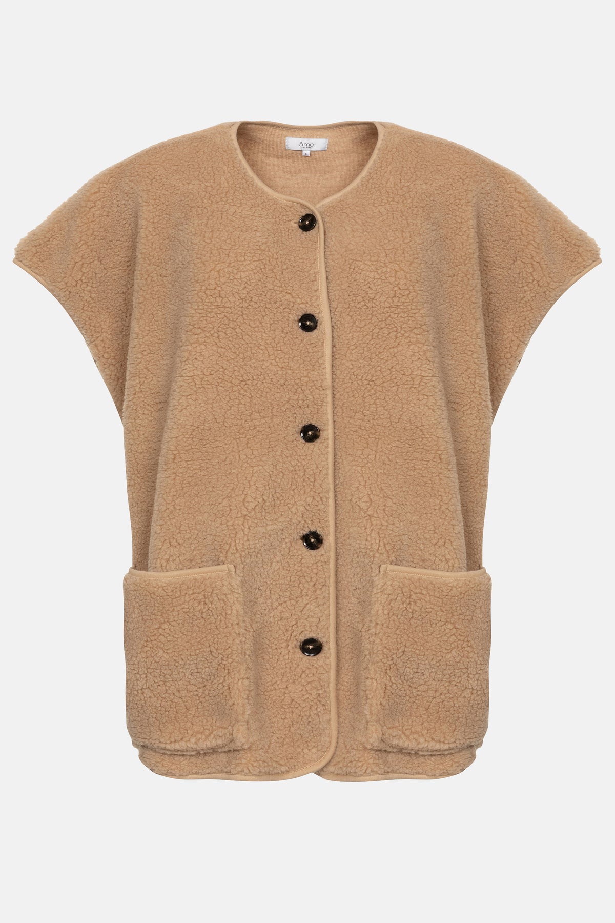 Ines Teddy Oversized Jacket | Biscuit