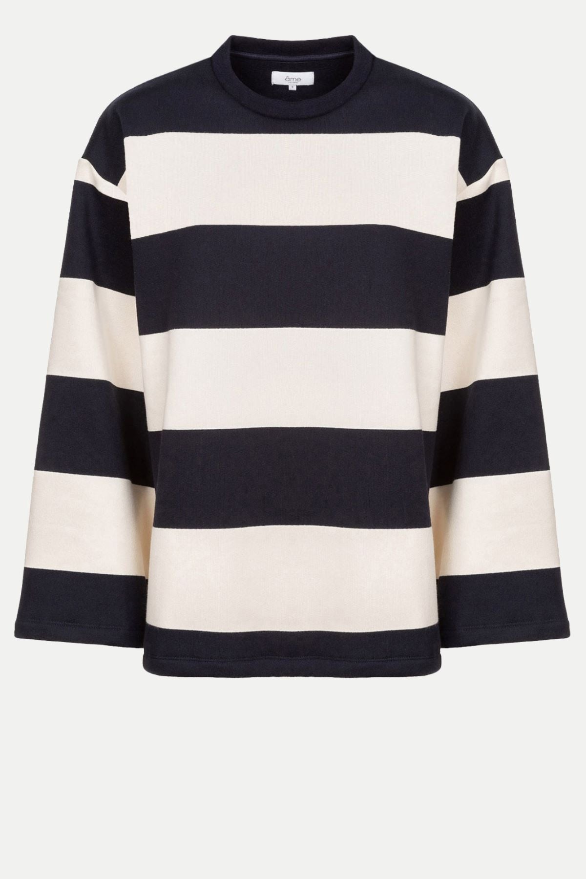 Jason Oversized Sweatshirt w/ Side Slits | Blue & White Stripes