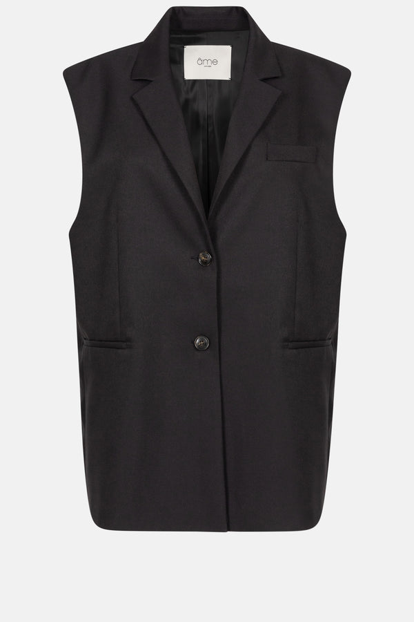 Juliano Sleeveless Blazer | Black