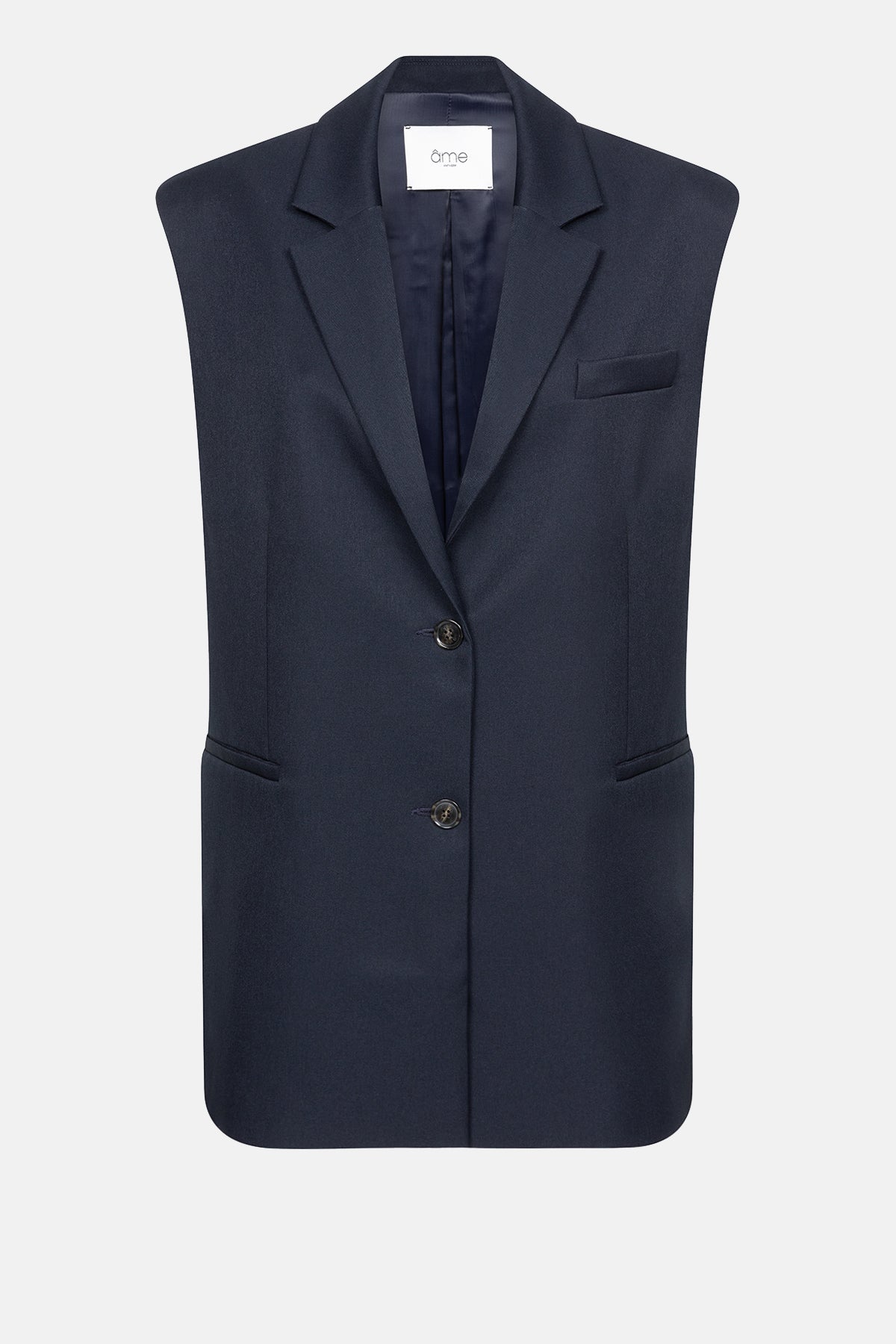 Milan Blazer Sans Manches | Bleu Marine