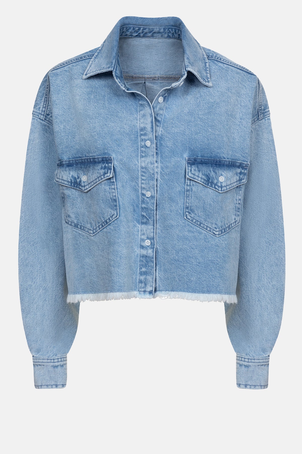 Jyvais Cropped Denim Jacket | Light-Blue Denim